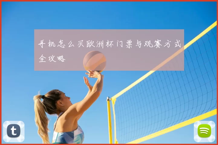 手机怎么买欧洲杯门票与观赛方式全攻略